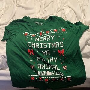 Home Alone Green 'Merry Christmas Ya Filthy Animal' Long Sleeve Tee